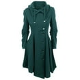 thumbnail image 1 of Qetyuw Oversized Trench Coat for Women Winter Long Sleeve Peacoat Double Breasted Asymmetric Hem Overcoat, 1 of 4
