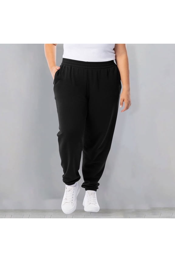 Plus Size Sweatpants for Women Soft Fleece Lined Jogger Elastic Waist Baggy Pants Loose Fit Comfy Trousers Workout Gym Sleep Casual Wear