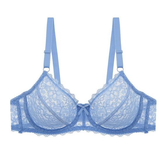 Qetyuw Plus Sized Lace Bras for Women Solid Plain Push-up Bralettes Lifting Full Cups Tshirt Bras Soft Lightweight Bras with Wires