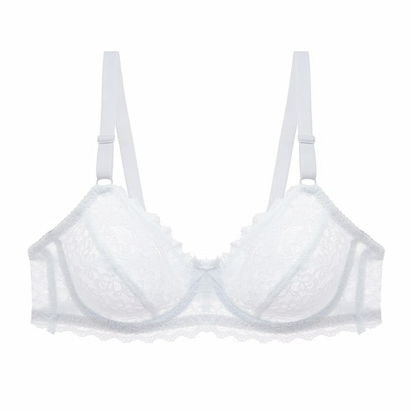 Qetyuw Plus Sized Lace Bras for Women Solid Plain Push-up Bralettes Lifting Full Cups Tshirt Bras Soft Lightweight Bras with Wires