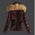 thumbnail image 1 of Qetyuw Puffer Jacket for Women Winter Long Sleeve Jackets with Faux Fur Hood Full Zip Up Loose Casual Down Coat, 1 of 8