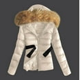 thumbnail image 1 of Qetyuw Puffer Jacket for Women Winter Long Sleeve Jackets with Faux Fur Hood Full Zip Up Loose Casual Down Coat, 1 of 8
