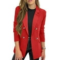 thumbnail image 1 of Qetyuw Slim Fit Blazer for Women Long Sleeve Double Breasted Work Office Coat Lapel Casual Jacket Officewear, 1 of 6