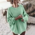 thumbnail image 1 of Qetyuw Sweaters for Women Oversized Batwing Sleeve Sweater Crew Neck Solid Color Jumpers Chunky Knit Pullover, 1 of 6
