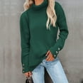 thumbnail image 1 of Qetyuw Turtleneck Knit Sweater for Women Chunky Solid Color Long Sleeve Pullover Sweaters Oversized Casual Jumpers, 1 of 6