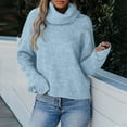 thumbnail image 1 of Qetyuw Turtleneck Sweater for Women Ribbed Knit Long Sleeve Pullover Jumpers Oversized Chunky Casual Crew Neck Sweaters, 1 of 5