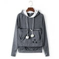 thumbnail image 1 of Qetyuw Unisex Hoodies Pet Cat Dog Holder Carrier Sweatshirt Cute Print Big Pouch Pullover Long Sleeve Kangaroo Pocket Tops, 1 of 4