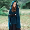 thumbnail image 1 of Qetyuw Winter Cloak for Women Wool Blend Hoodies Open Front Woolen Cape Split Hem Trench Coat Plus Size Windproof Outerwear Thick Robe Poncho, 1 of 8