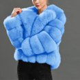 thumbnail image 1 of Qetyuw Winter Faux Fur Coat for Women Chunky Warm Long Sleeve Open Front Crop Coats Casual Lapel Jacket, 1 of 5