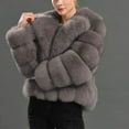 thumbnail image 1 of Qetyuw Winter Faux Fur Coat for Women Chunky Warm Long Sleeve Open Front Crop Coats Casual Lapel Jacket, 1 of 5