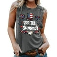 thumbnail image 1 of Qetyuw Women's 4th of July Tank Tops Plus Size Patriotic USA Flag Graphic Tshirts Loose Fit Sleeveless T-shirts Cami Athletic Crewneck Tanks Memorial Day Gifts, 1 of 4