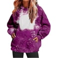 thumbnail image 1 of Qetyuw Women's Bleached Blank Hoodies Fashion Tie Dyed Sweatshirt with Pockeet Loose Fit Long Sleeve Print Pullover, 1 of 5