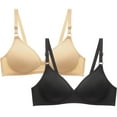 thumbnail image 1 of Qetyuw Women's Bras Plus Size Support T-shirt Bras Cotton Padded Bralettes Stretch Breathable Full Figure Bras 2 Packs, 1 of 5
