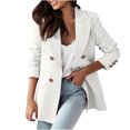 thumbnail image 1 of Qetyuw Women's Double Breasted Blazers Work Office Long Sleeve Open Front Jacket Casual Lightweight Lapel Coat, 1 of 7