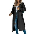 thumbnail image 1 of Qetyuw Women's Double Breasted Long Trench Coat Long Sleeve Windbreaker Jackets Casual Lapel Coats with Belt, 1 of 6
