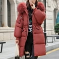 thumbnail image 1 of Qetyuw Women's Puffer Jacket Winter Faux Fur Coat Warm Bubble Long Jackets Full Zip Up Quilted Jacket Windproof Fleece Lined Outdoor Thick Outerwear Clothing, 1 of 5