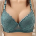 thumbnail image 1 of Qetyuw Women's Push Up Bras Underwire Lace Bra Padded Plunge Underwear Full Coverage Minimizer Bra Adjustable Straps Everyday Bras Multiple Color, 1 of 3