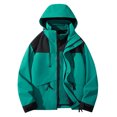 thumbnail image 1 of Qetyuw Women's Ski Jackets Warm Button Down Zip Up Jackets Winter Hooded Snowboarding Jackets with Pockets Waterproof Mountain Coat for Hiking Traval, 1 of 7