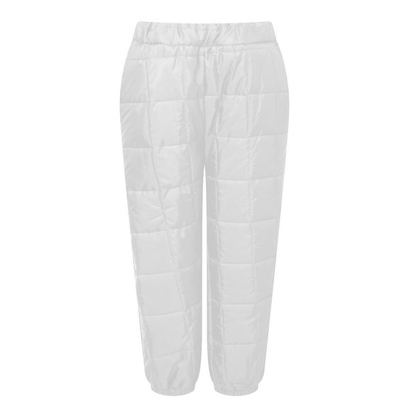 Qetyuw Women's Snow Pants Winter Windpoof Waterproof Pants Fleece Lined Thick Trousers Warm Outdoor Ski Pants Cotton Padded Loose Sports Pants