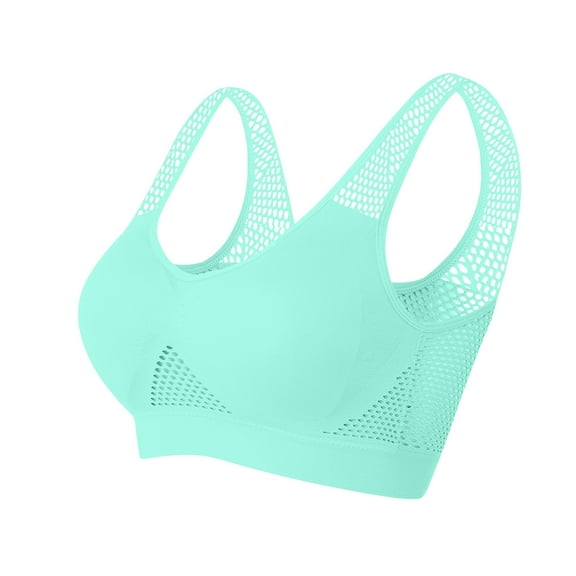 Qetyuw Women's Sports Bras No Wire Yoga Fitness T-shirt Bra Cotton Full Coverage Bralettes Stretch Push Up Sports Bras