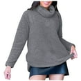 thumbnail image 1 of Qetyuw Women's Turtleneck Fuzzy Fleece Sweater Long Sleeve Sherpa Warm Pullover Jumper Oversized Chunky Casual Sweaters, 1 of 5