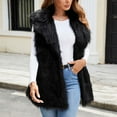 thumbnail image 1 of Qetyuw Womens Faux Fur Coats Plus Size Sleeveless Open Front Cardigan Jackets Fuzzy Fleece Winter Casual Coat, 1 of 8