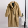 thumbnail image 1 of Qetyuw Womens Faux Fur Long Coat Winter Chunky Warm Trench Coats Casual Loose Fit Long Sleeve Cardigan Jackets, 1 of 4