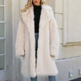thumbnail image 1 of Qetyuw Womens Faux Fur Long Coat Winter Warm Long Sleeve Open Front Coats Oversized Lapel Casual Chunky Jacket, 1 of 9
