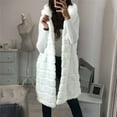 thumbnail image 1 of Qetyuw Womens Faux Fur Vest Winter Mid Length Sleeveless Hooded Coat Gilet Full Zip Up Plus Size Casual Overcoat, 1 of 6