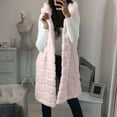 thumbnail image 1 of Qetyuw Womens Faux Fur Vest Winter Mid Length Sleeveless Hooded Coat Gilet Full Zip Up Plus Size Casual Overcoat, 1 of 4