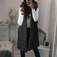 thumbnail image 1 of Qetyuw Womens Faux Fur Vest Winter Mid Length Sleeveless Hooded Coat Gilet Full Zip Up Plus Size Casual Overcoat, 1 of 6