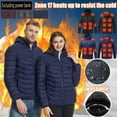 thumbnail image 1 of Qetyuw Womens Heated Jacket No Battery 2 Contral 17 Zones Electric Heating Hooded Winter Coats Detachable Hood Jackets, 1 of 9