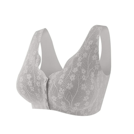 Qetyuw Womens Lace Bras Front Closure Plus Size Support T-shirt Bras Cotton Full Coverage Bralettes Stretch Breathable Full Figure Bras
