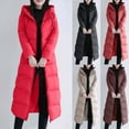 thumbnail image 1 of Qetyuw Womens Long Puffer Coat Winter Warm Full Zip Up Down Coats Chunky Casual Parka Hooded Jackets, 1 of 6
