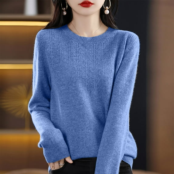 Qetyuw Womens Oversized Sweater Knitted One Shoulder Long Sleeve Jumper Solid Color Chunky Casual Sweaters