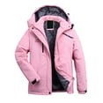 thumbnail image 1 of Qetyuw Womens Ski Jacket Waterproof Fleece Lined Hooded Jackets Outdoor Mountain Windbreaker Raincoat, 1 of 3