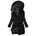 thumbnail image 1 of Qetyuw Womens Winter Fleece Lined Long Puffer Coat Casual Full Zip Up Open Front Down Coat Chunky Casual Hooded Jacket, 1 of 8