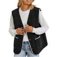 thumbnail image 1 of Qetyuw Womens Winter Vest Sleeveless Button Down Open Front Cardigan Vests Casual V Neck Jacket with Pockets, 1 of 6