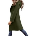 thumbnail image 1 of Qetyuw Womens Wool Blend Long Cardigan Jacket Long Sleeve Single Breasted Open Front Hooded Coats Winter Casual Coat Outwear, 1 of 8
