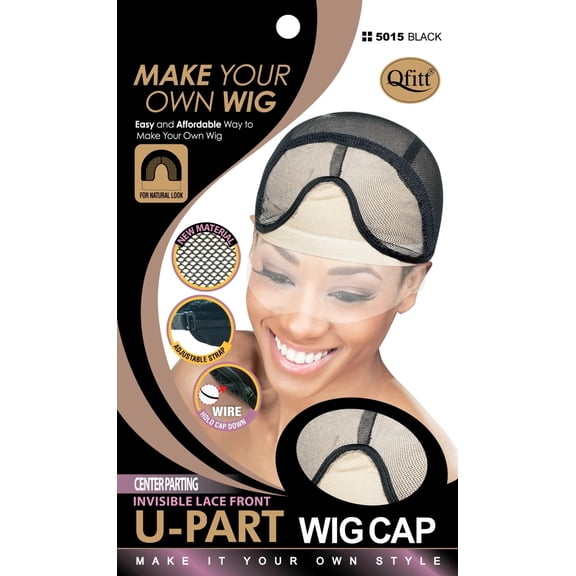 Qfitt - [INVISIBLE LACE FRONT] U-PART WIG CAP #5015 BLACK