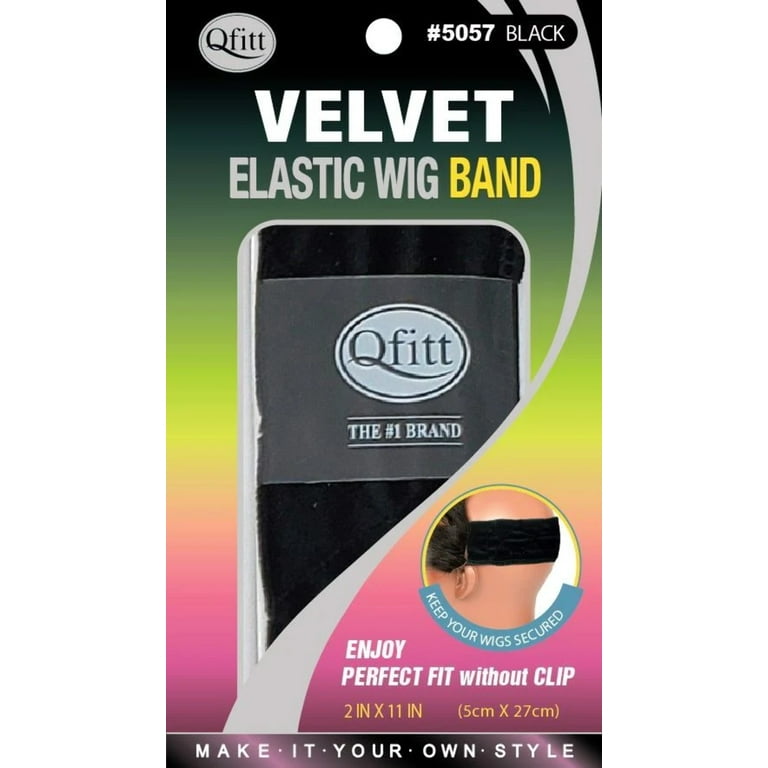 Qfitt Elastic Velvet Wig Band 2 x 11 Black