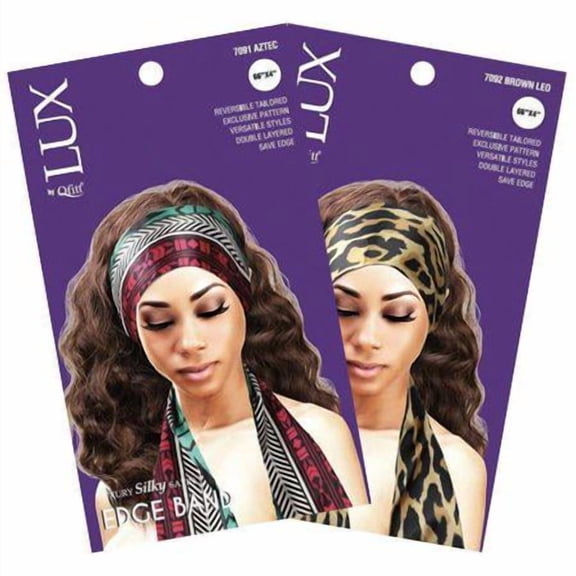 Qfitt Luxury Satin Reversible Edge Band - Assorted Patterns Pack of 3
