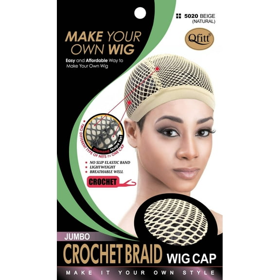 Qfitt - PREMIUM MICRO CROCHET BRAID WIG CAP #5020 NATURAL COLOR