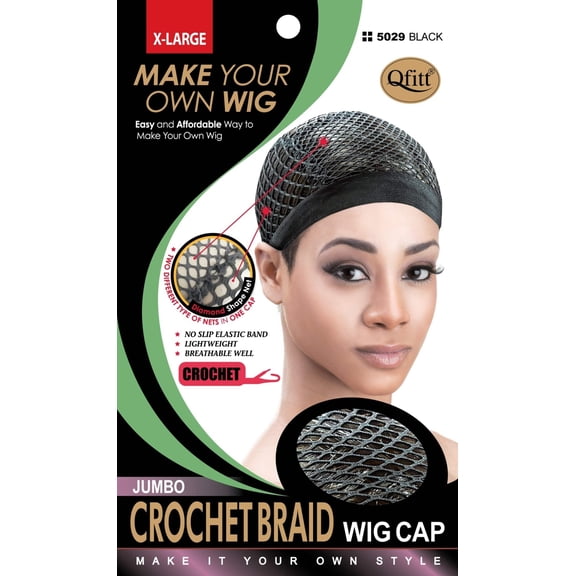 Qfitt - PREMIUM MICRO CROCHET BRAID WIG CAP #5029 BLACK