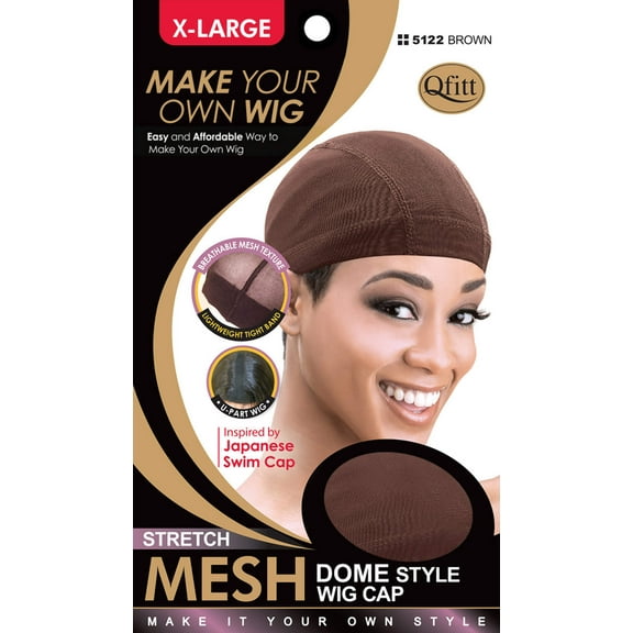 Qfitt - STRETCH MESH DOME STYLE WIG CAP X-LARGE #5122 BROWN
