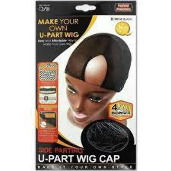 Qfitt #5014 Side Parting U-Part Wig Cap  Stretch Mesh, Breathable & Secure Fit