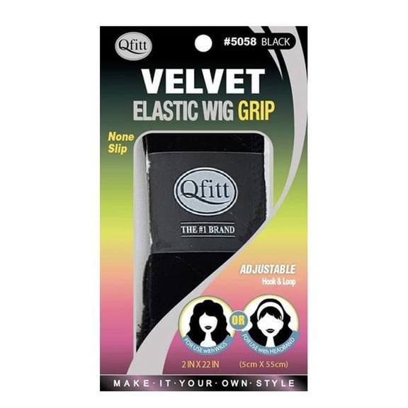 Qfitt Velvet Wig Grip, Black, 2-Count