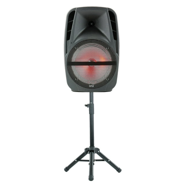Qfx 15-inch Portable Party Speaker With Microphone And Stand