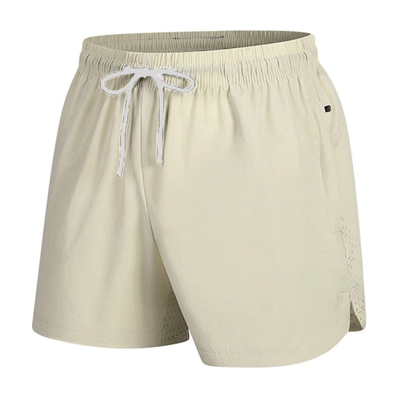 Qgtaibl 2X Running Training Shorts for Men Big and Tall Elastic Waist Drawstring Athletic Short Pants Summer Clothes Khaki