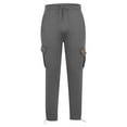 thumbnail image 1 of Qgtaibl Big and Tall Joggers for Men Fleece Cargo Sweatpants Drawstring Elastic Waist Straight Leg Athletic Pants with Flap Pockets Dark Gray (Mens 4X), 1 of 6
